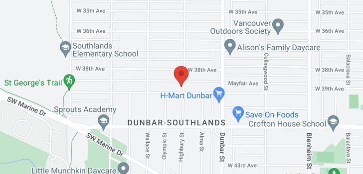map of 3803 W 39TH AVENUE